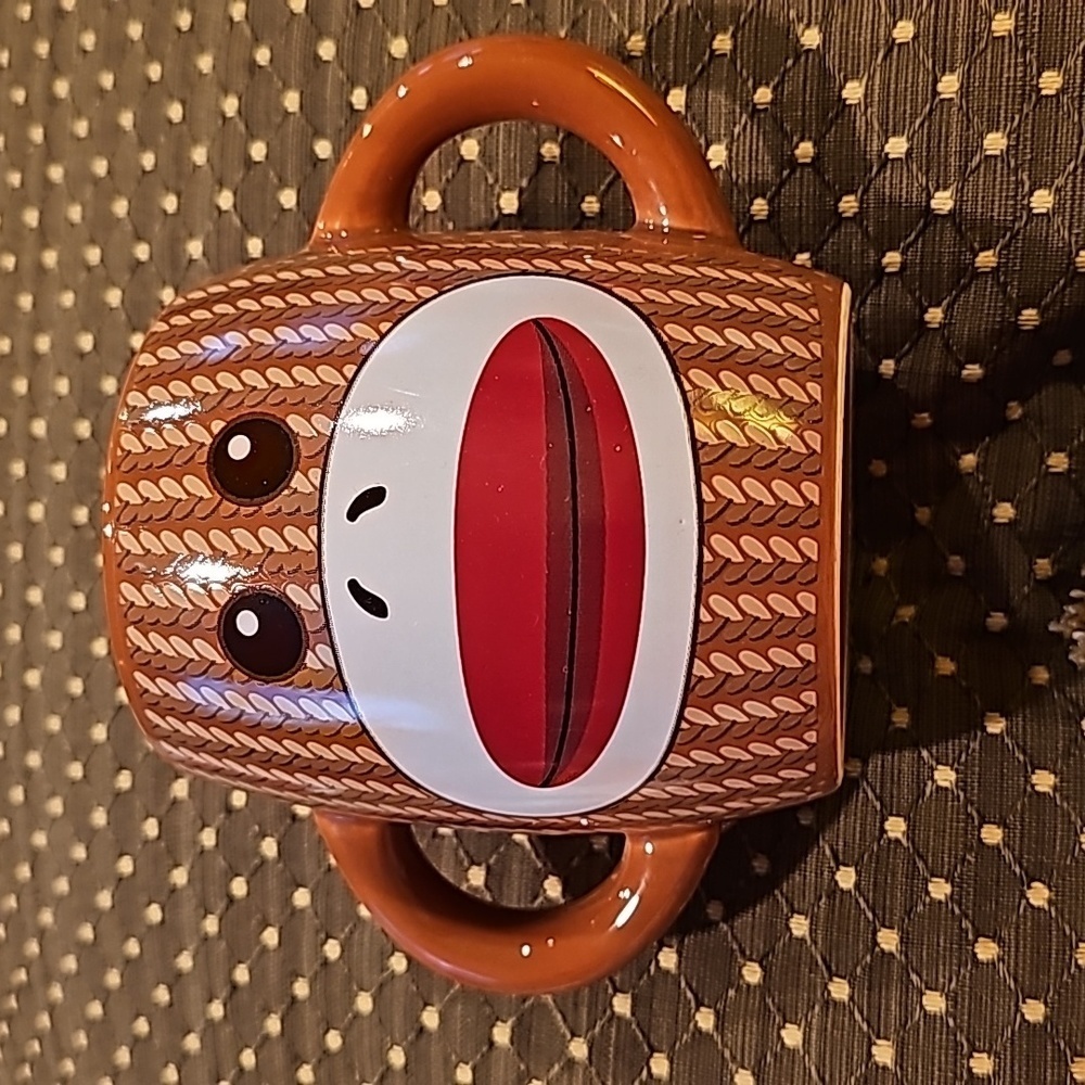 Galerie Candy SOCK MONKEY Double Handle Coffee Mug